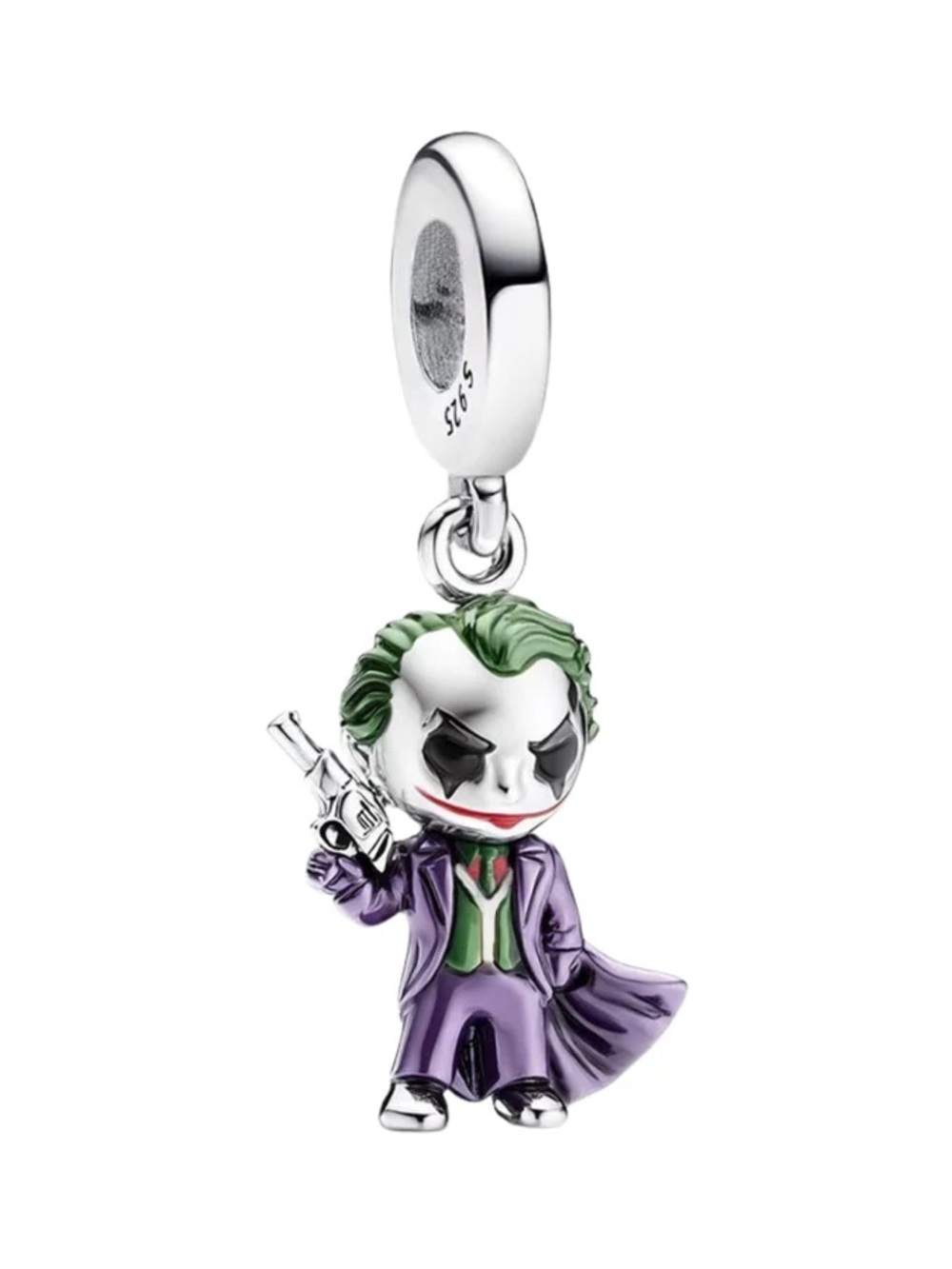 Sterling Silver DC COMICS THE JOKER DANGLE CHARM
